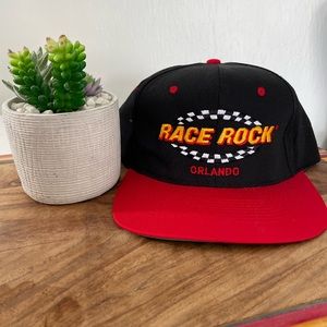 Vintage 90s Race Rock Orlando Snapback Hat Baseball Cap
